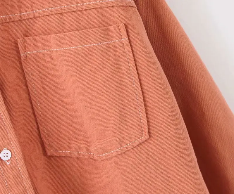 2019 Женская просто однотонная негабаритная джинсовая куртка Женский карман