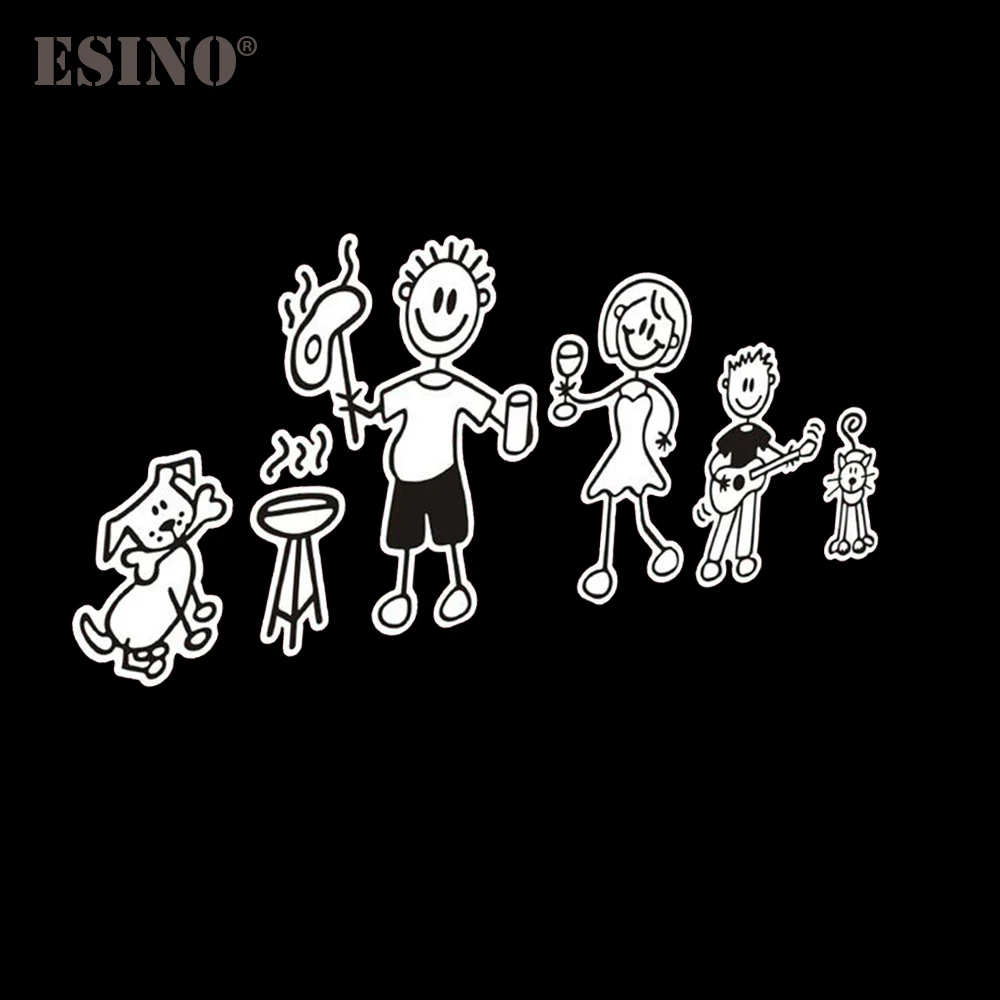 

Funny Creative Car Styling Happy Family Members Cartoon Car Stickers Decorative PVC Auto Decal Bumper Body Decal Pattern l Vinal