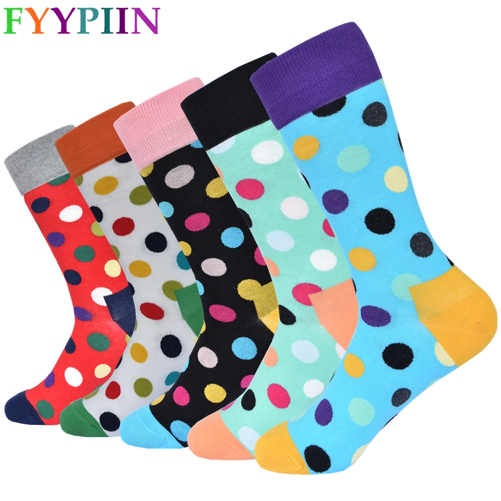 Мужские носки 2019 мужские Разноцветные хлопковые новый дизайн с надписью Happy