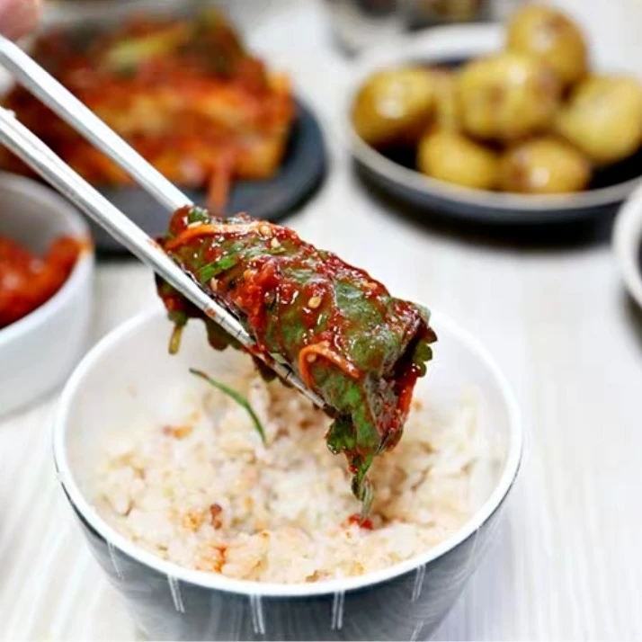 

2boxes Korean pickle Sesame Leaves in Soy Sauce 2.4oz(70g)/box Sue cotyledons Bibimbap kimchi pickled pickles Korean flavor