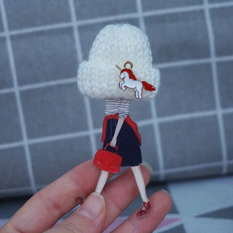 Брошь в виде мультяшной модели единорога для женщин акриловые бейджи значки на