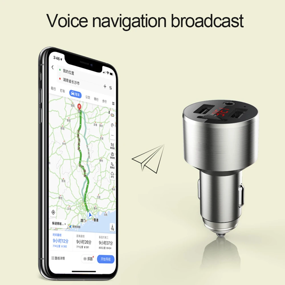 JINSERTA автомобильный громкой связи Bluetooth 5,0 fm-передатчик AUX Выход MP3-плеер 4.8A двойной зарядное устройство usb Поддержка U диск воспроизведения музыки