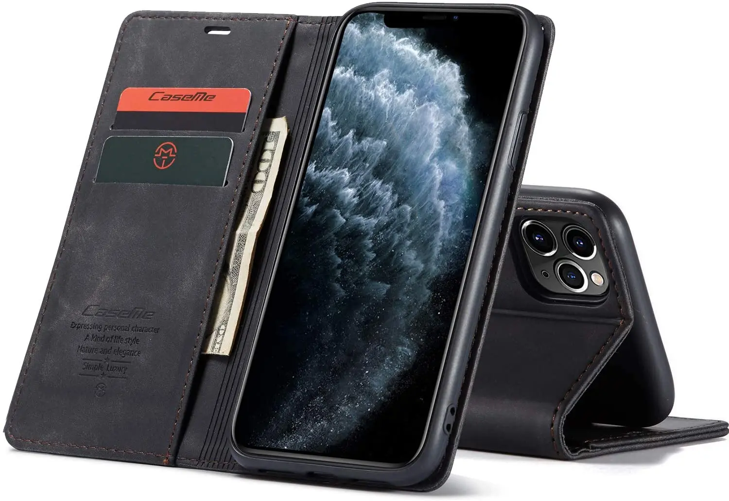 

iPhone 6.1inch 12 Leather Wallet Case Cover with 2 Card Holder 1 Cash Pocket Durable Shockproof for Girl Boy