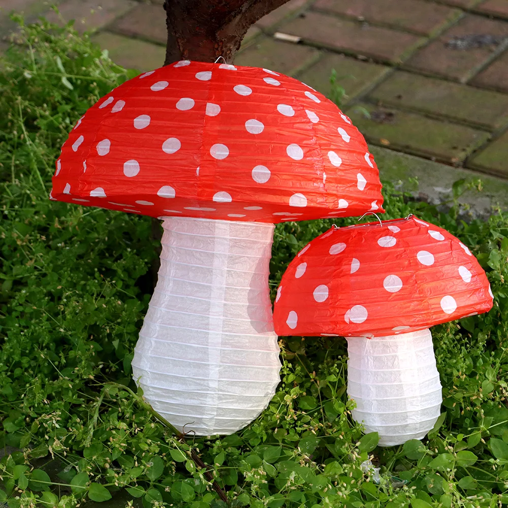 8 Inch 12 Inch Garden Wonderland Theme Mushroom Tent Forest Jungle Mushroom Decor Lanterns Room Decor