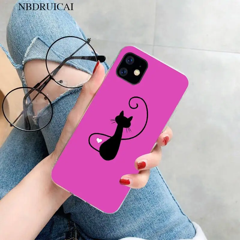 PENGHUWAN кот собака Лапа дизайн черный мягкий чехол для телефона из ТПУ iPhone 11 pro XS MAX 8 7