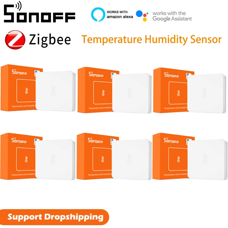 Датчик температуры и влажности SONOFF SNZB-02 Zigbee 1-6 шт. умная Синхронизация в реальном
