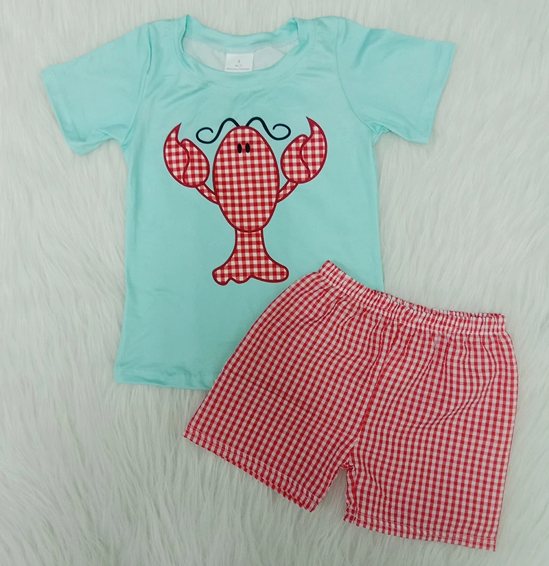 

Toddler Baby Girl Clothes Spring/Summer Lobster & Red Short Outfit 2PCS Little Girls Outfit Kids Clothing Sets