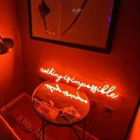 custom neon sign nothing is impossible neon sign custom neon light led custom pink light neon wall bedroom decoration ins