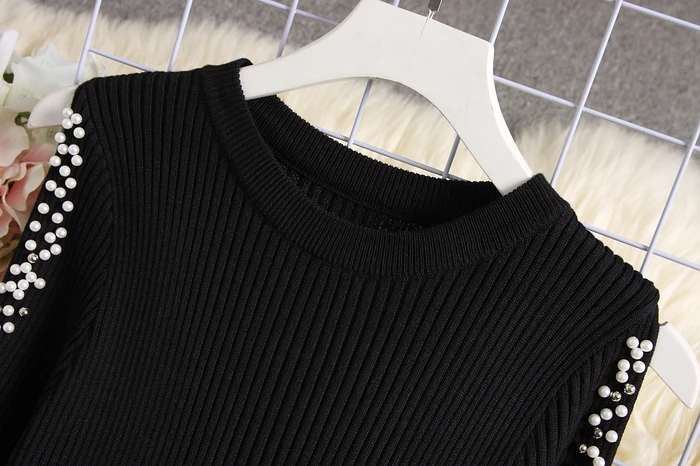 ALPHALMODA новое женское ажурное осеннее трикотажное платье с длинными рукавами, облегающее женское элегантное эластичное платье