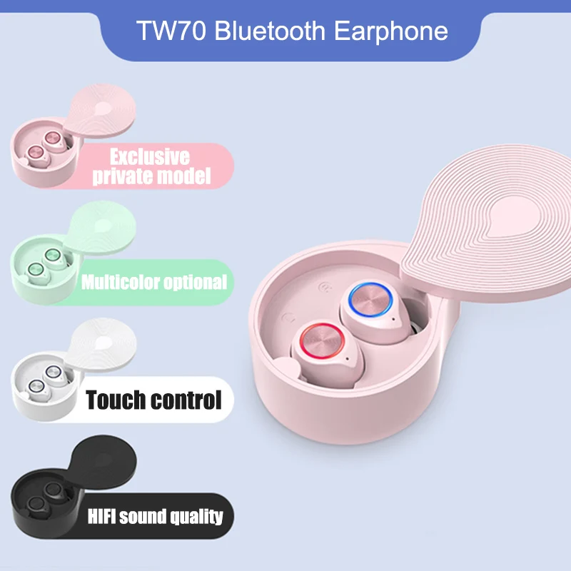 TW70 Bluetooth-наушники 5 0 в Стереонаушники Спортивные Беспроводные наушники