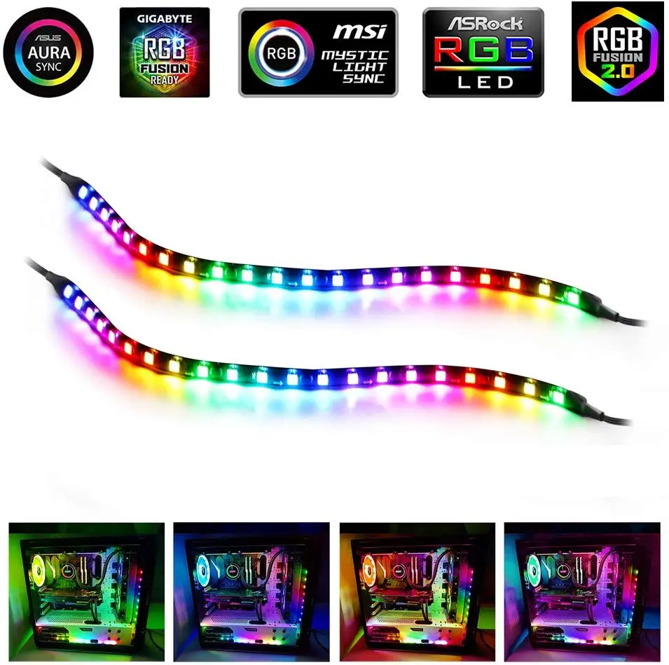 Освещение корпуса компьютера адресуемые цифровые светодиодные полосы для ПК 2