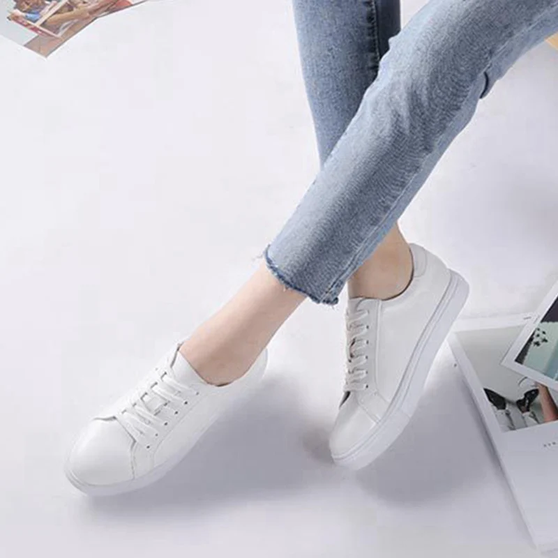 

RIZABINA Size 35-40 Women Shoes Real Leather Sneakers Women Fashion Comfortable Shoes Women Vacation Footwear