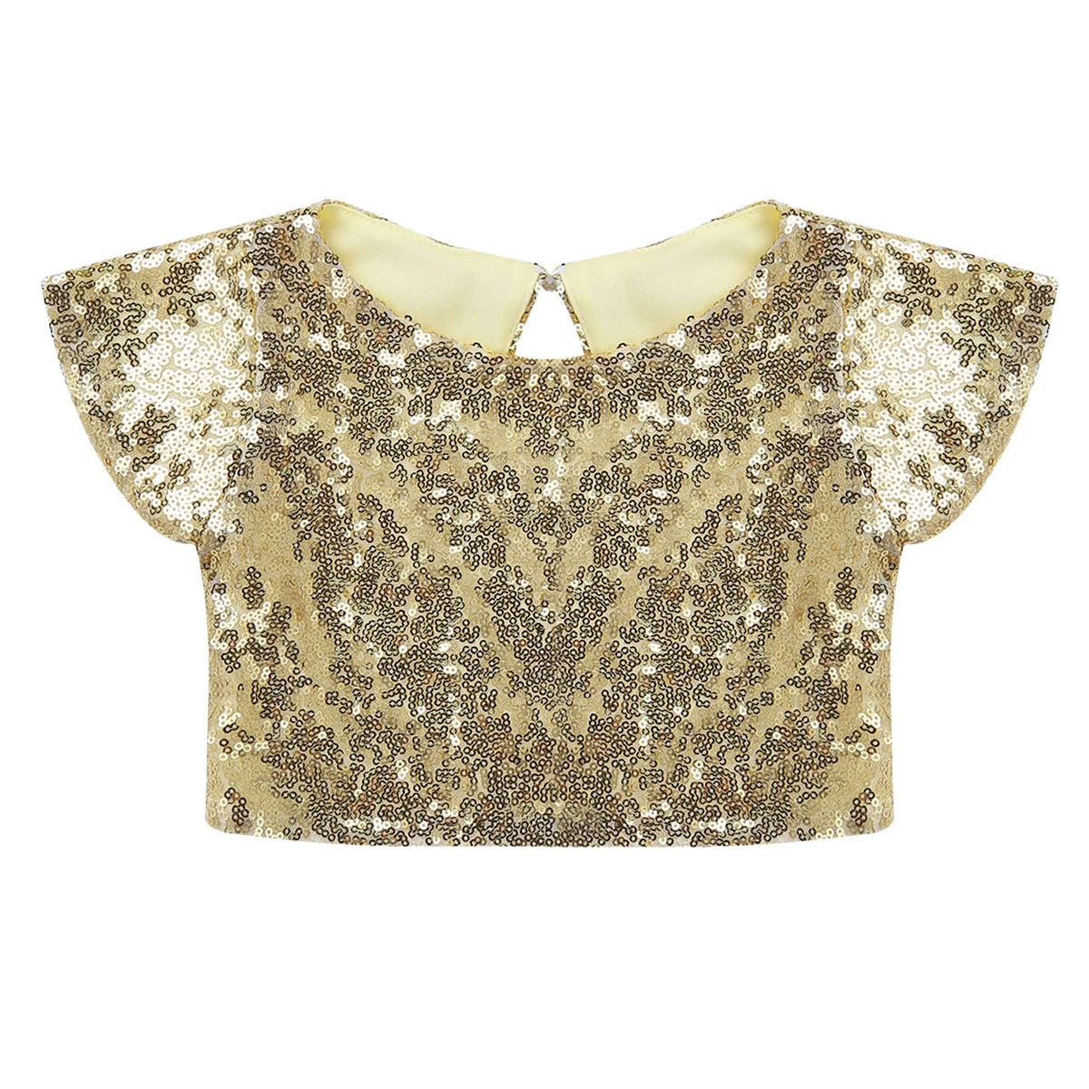 ChicTry девочки кепки рукава сверкающие блестки вырез на спине кроп топы для детей