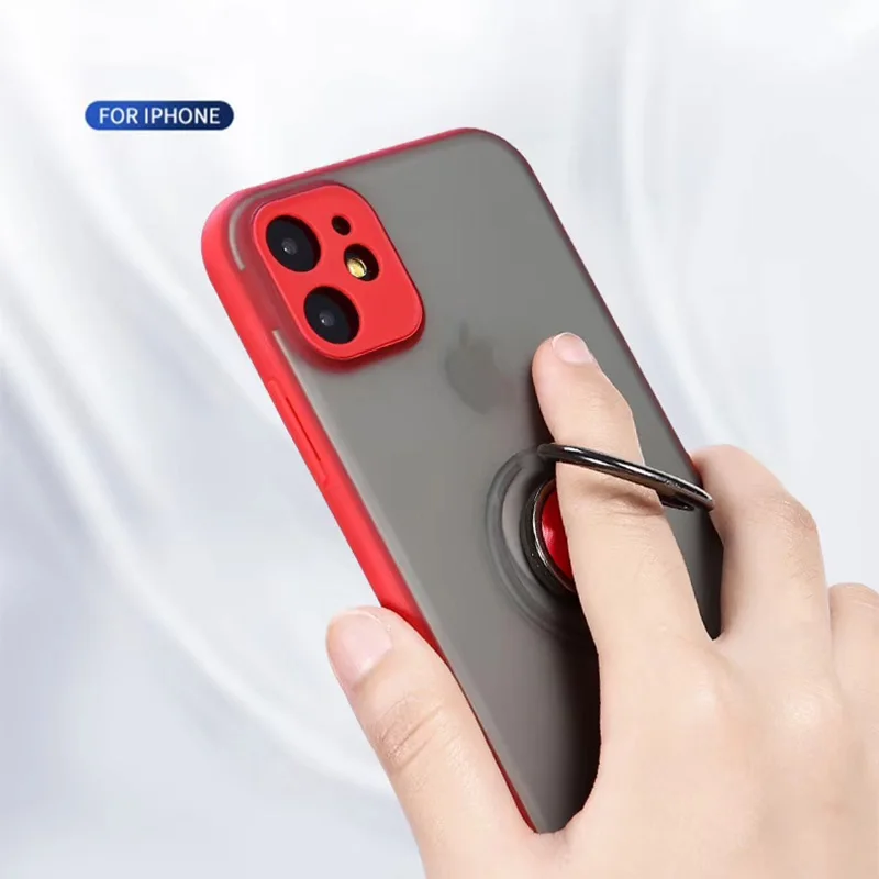 Чехлы для телефонов с магнитным кольцом для iPhone 11, 11Pro Max X, XR, XS Max, 11, 8, 7, 6, 6S Plus, силиконовые бамперы, прозрачные матовые чехлы