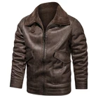 Зимняя новая стильная мужская меховая однотонная утепленная замшевая куртка из искусственной кожи мужская одежда искусственная кожа теплая мотоциклетная куртка