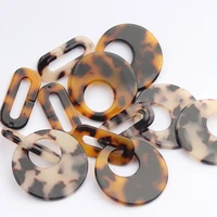 acetate resin leopard geometric round oval charms connector 6pcslot for diy fashion drop earrings making accessories
