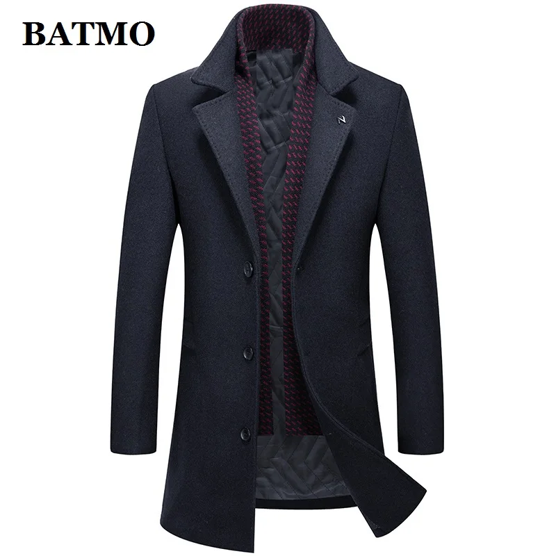 BATMO 2019 Новое поступление зимнее шерстяное толстое пальто для мужчин мужские