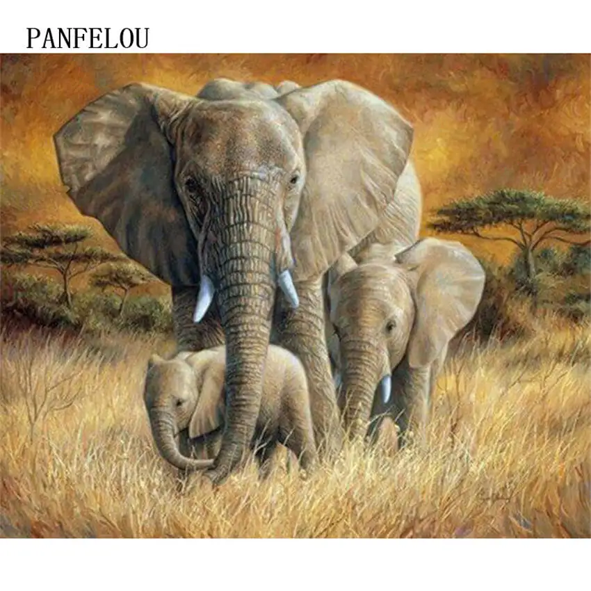 5D сделай сам круглая алмазная живопись слон Набор для вышивки крестиком