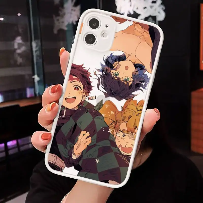 

Kamado Nezuko Kimetsu no Yaiba Demon Slaye Phone Cases matte transparent For iphone 7 8 11 12 plus mini x xs xr pro max cover