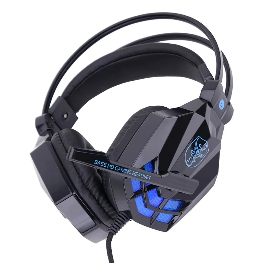 Black Blue SY850MV модный дизайн игровые гарнитуры для дома и офиса Проводные шумоподавляющие наушники с микрофонами для компьютеров ПК - Цвет: Black Blue