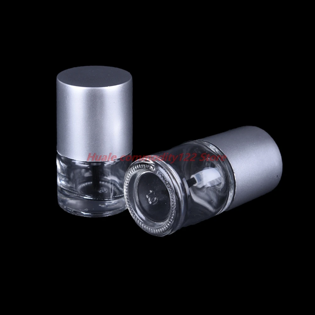 

New 5/8/10 ML Transparent Glass Nail Bottle Empty With A Lid Brush Empty Cosmetic Containers Nail Glass Bottles with Brush
