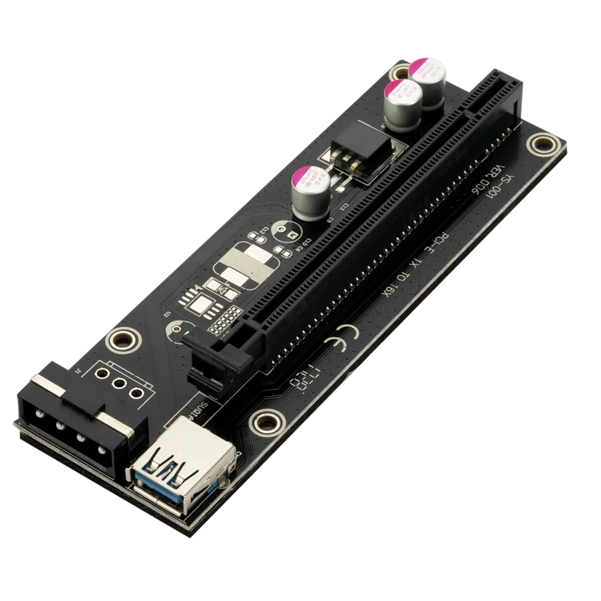 4 шт. 60 см Usb 3 0 pci e Райзер Ver006 Pci Express Райзер-карта 1x до 16x Sata к 4pin Ide Molex Power для майнера