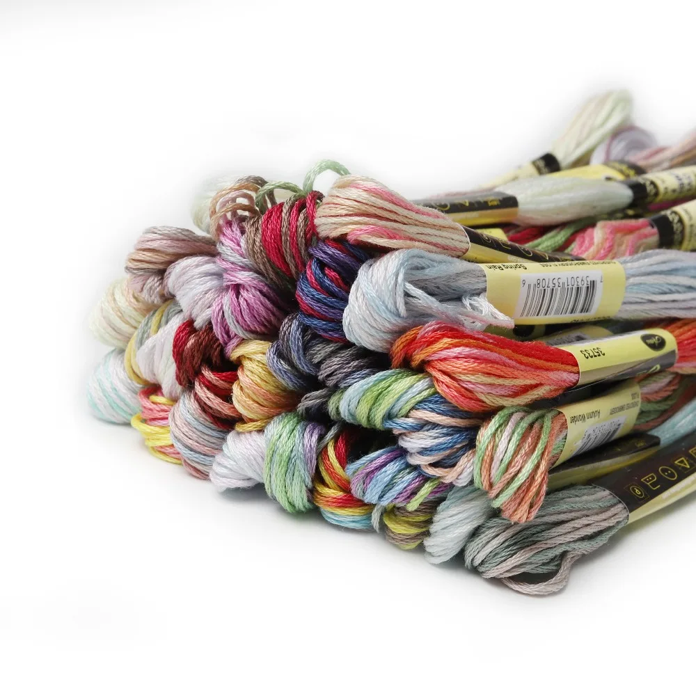 Топ пестрый вата 8 7 ярдов/перекосы цвета вариации вышивка нить многоцветная