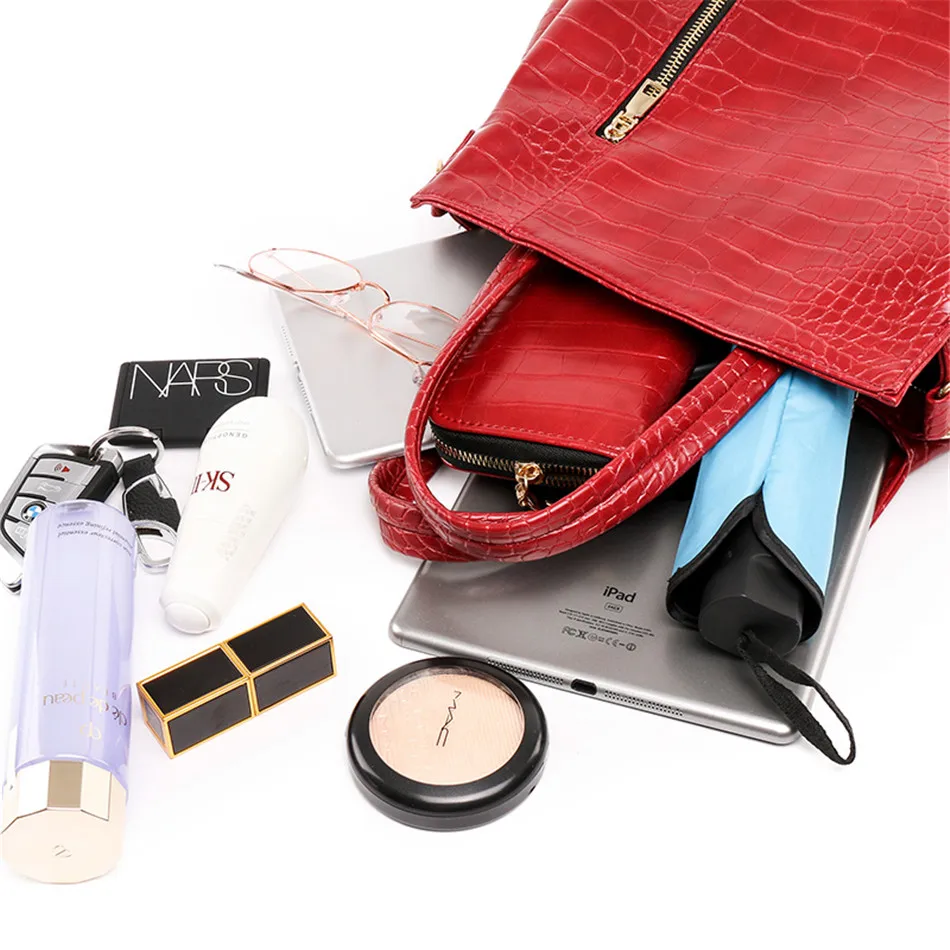 Женская сумка с крокодиловым узором в стиле ретро роскошный вместительный