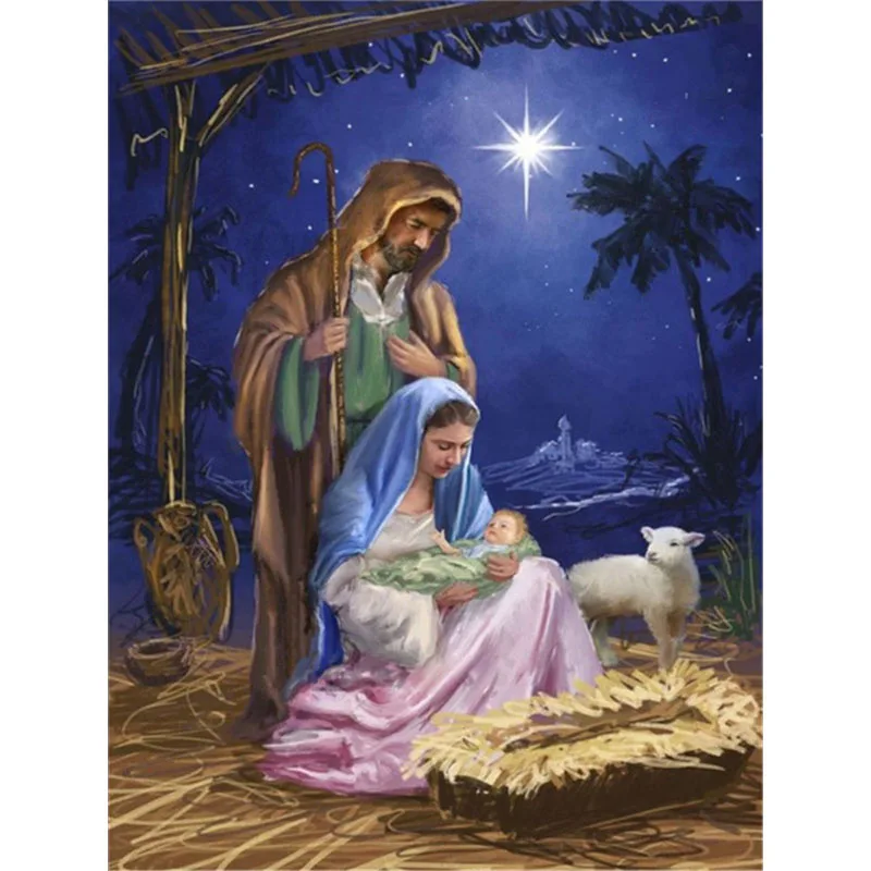 

5D алмазная вышивка «сделай сам», картина с Иисусом, рождение, полная выкладка, мозаика, религия, картина стразы, подарок ручной работы