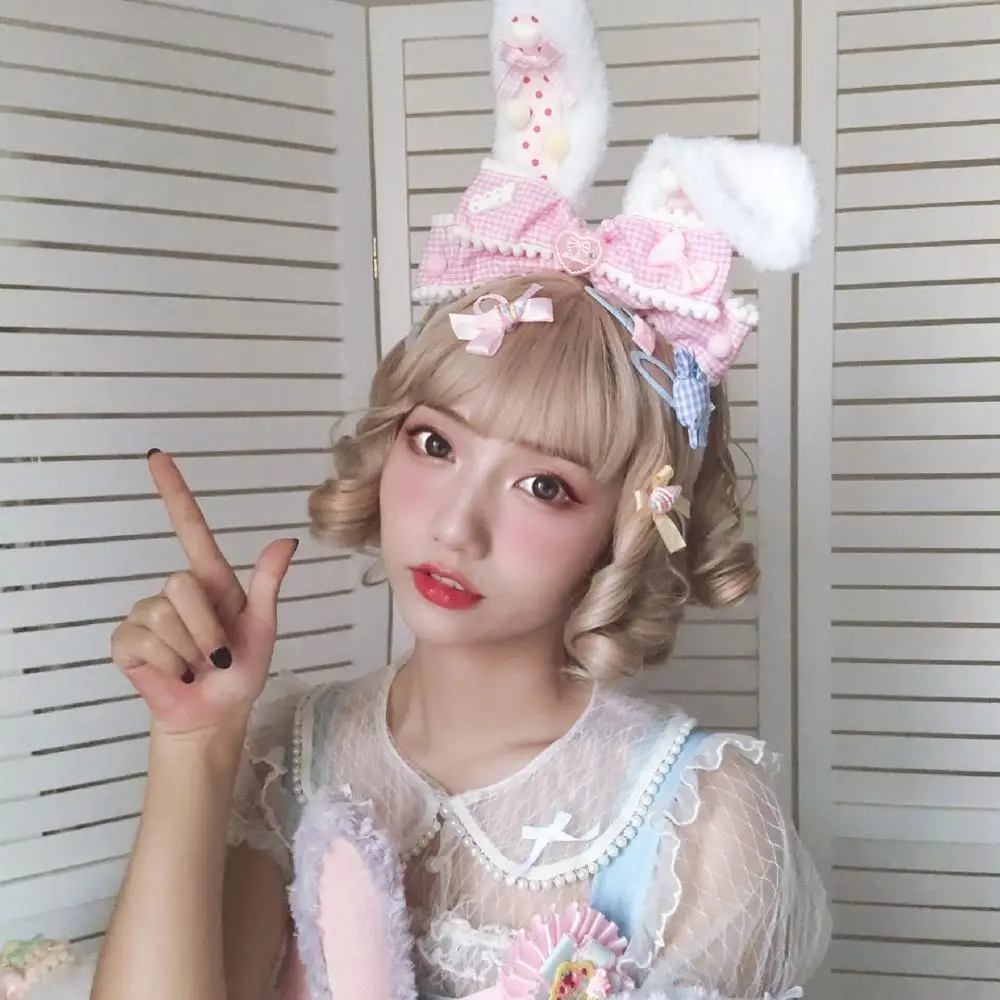 Повязка для волос ручной работы в оригинальном стиле плюшевая повязка клетку с