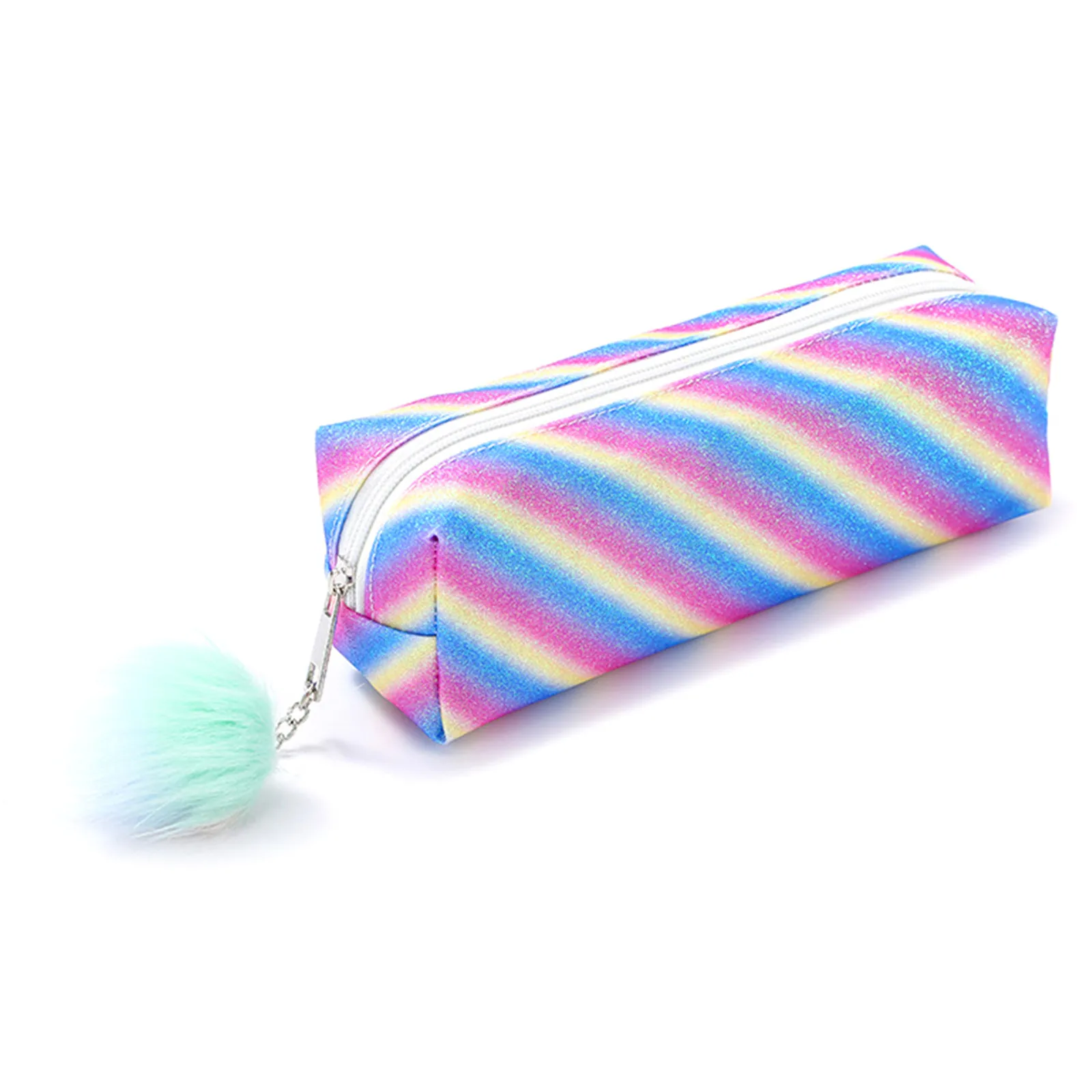 

Rainbow Color Pencil Bag Case PET+Polyester Pen Pencil Bags For Girls Gift School Supplies Korean Stationery 4 Styles Optional