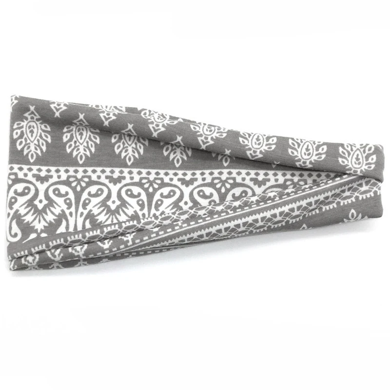 Богемный обруч для волос широкая повязка на голову Женская хлопковая эластичная