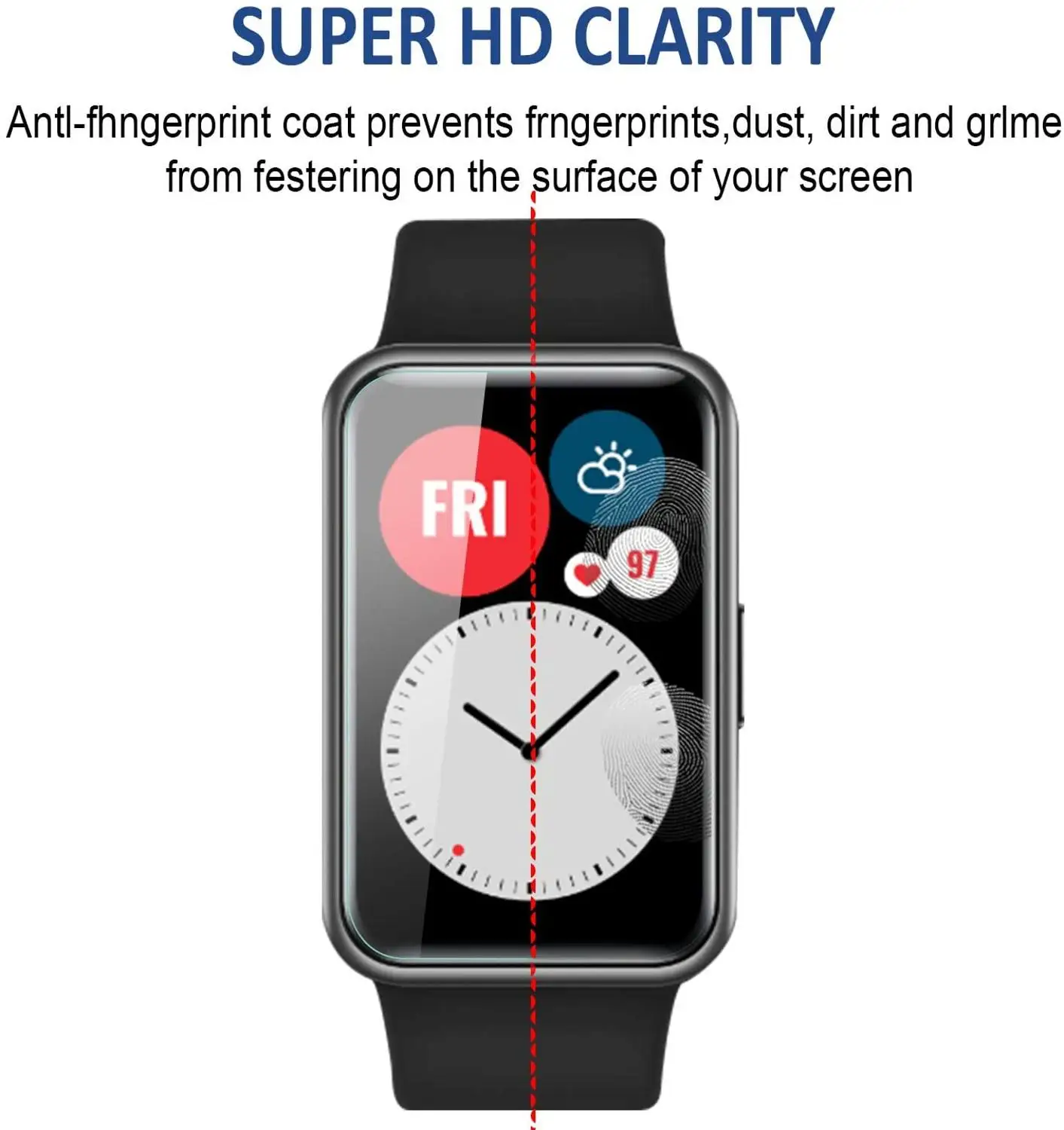 2PCS Soft TPU Clear Protective Film For Huawei Watch Fit /Honor Smart Watch ES Screen Protector Full Cover Smartwatch Protection