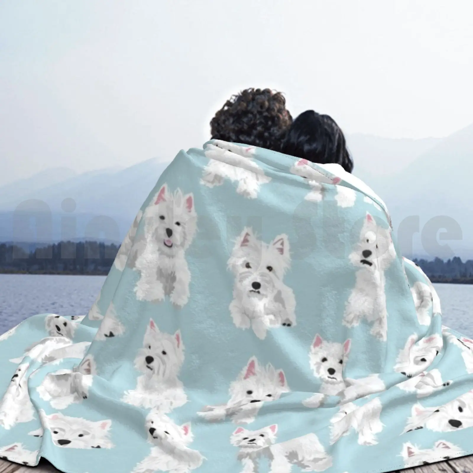 Одеяло Westie для дивана кровати путешествий West Higland Terrier Белый щенок Dog