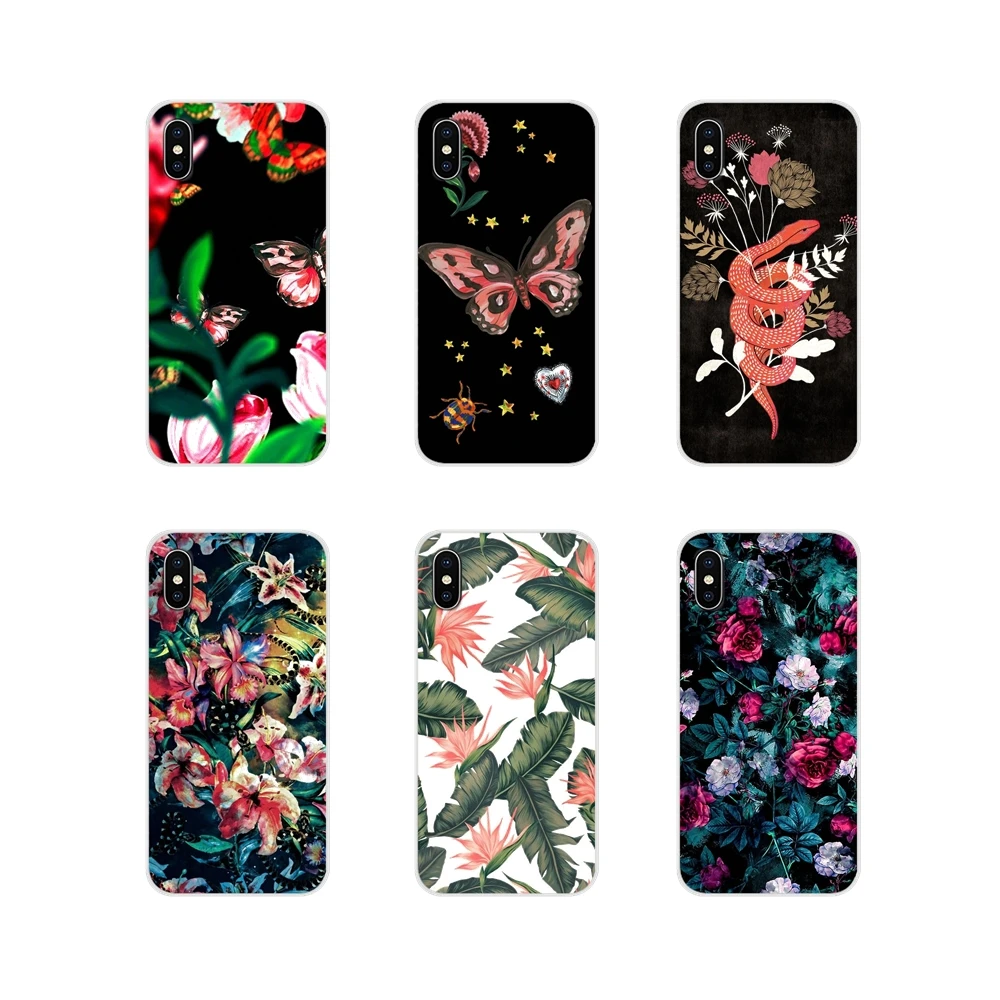 Змей и цветы для HTC One U11 U12 X9 M7 M8 A9 M9 M10 E9 Plus Desire 630 530 626 628 816 820 830 мягкий прозрачный
