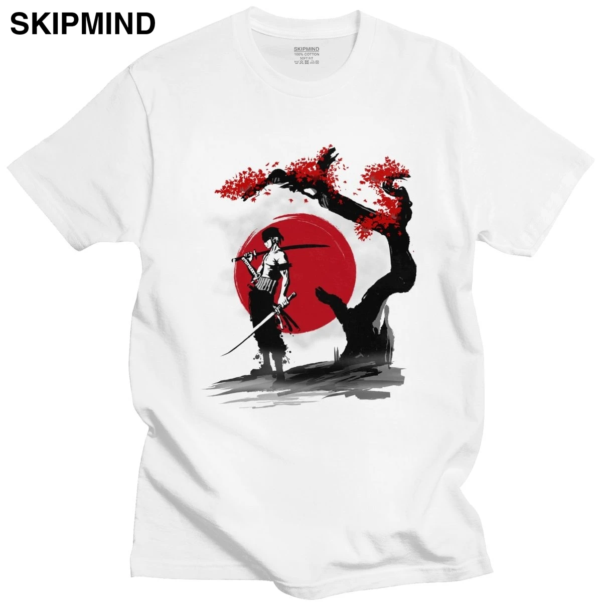 

Модная футболка Зоро ророноа, Мужская Слитная футболка с коротким рукавом для меча, футболка с пиратским графическим аниме фанатом, футболк...