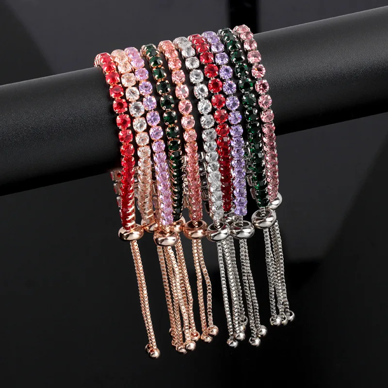 Модный женский браслет для тенниса с фианитами золотого цвета цепочка блестящие