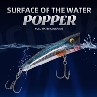 ghosting popper floating fishing lure artificial hard colorful bait high quality plastic hard wobblers fishing tackle