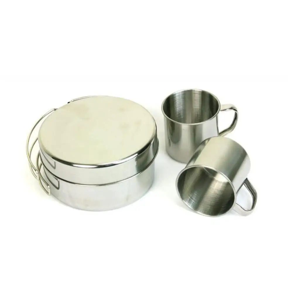 GloryStar 8pcs/set Outdoor Stainless Steel Pot Set Mountaineering Camping Portable Barbecue | Спорт и развлечения