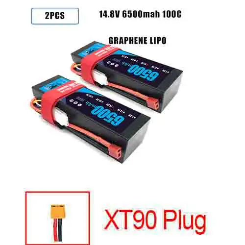 2PCS4S6500HARDXT90 DXF Lipo 4S Батарея жесткий чехол 14,8 V 5200 мА/ч, 6500 мА/ч, 50C 100C 200C AKKU для 1:8 1:10 RC автомобиль E Багги Truggy Грузовик Лодка - Цвет: 2PCS4S6500HARDXT90