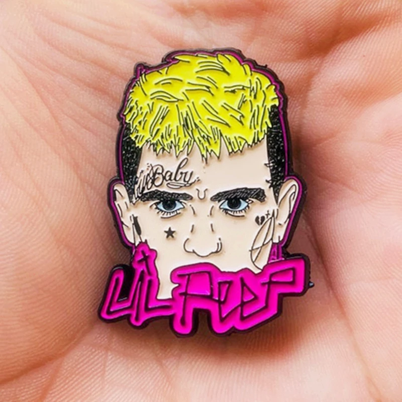 Брошь в стиле поп-рок панк певица Lil Peep эмалированные металлические значки