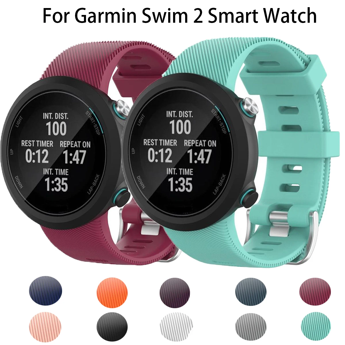 Спортивный ремешок для часов Garmin Swim 2 силиконовый сменный смарт аксессуары