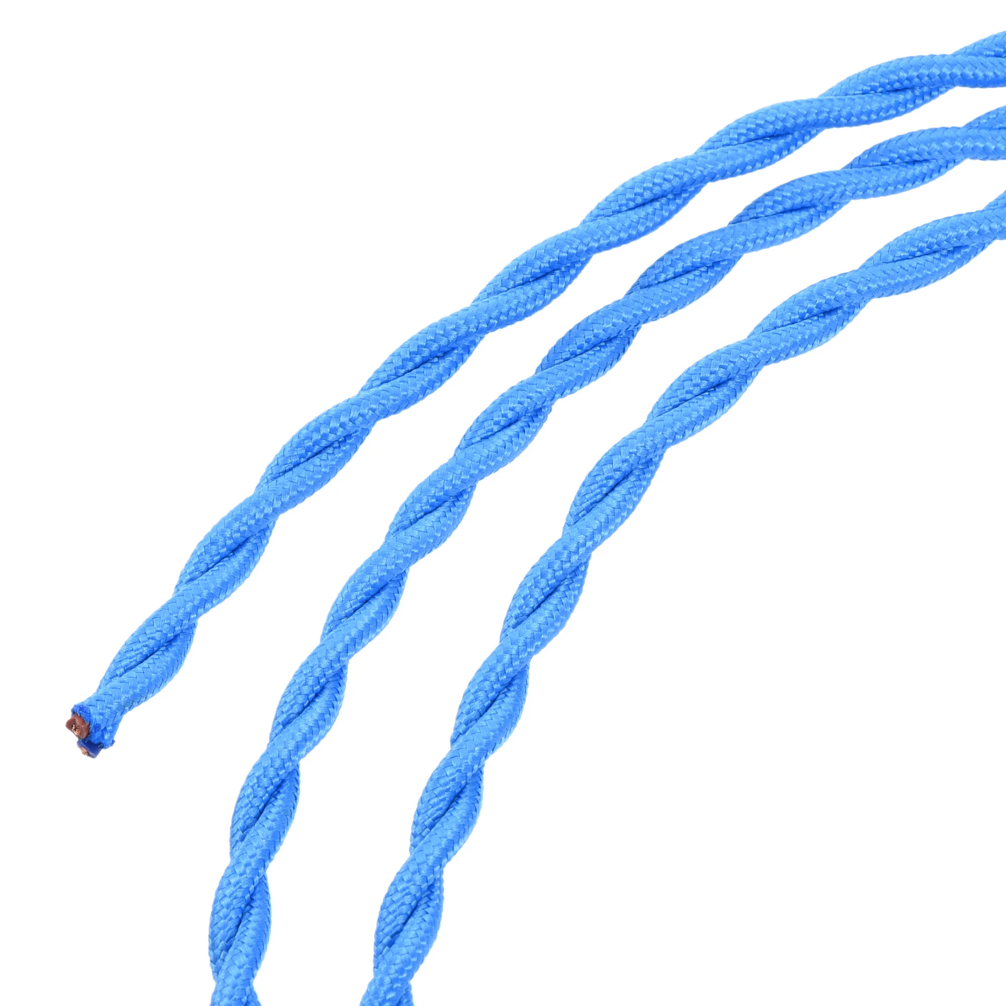 

Uxcell Twisted Cloth Covered Wire 2 Core 18AWG 3 Meter/9.8 Feet, Vintage Woven Fabric Electrical Cable Light Blue