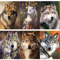 5d diy diamond painting animals cross stitch wolf diamond embroidery full square round drill crafts home decor manual art gift