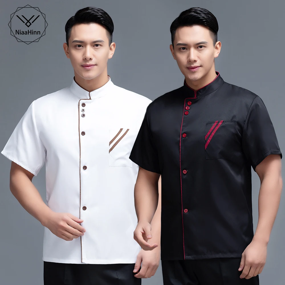 

Can Embroider Logo Short Sleeve Men's Western Restaurant Chef Clothes Women's Cafe Kitchen Work Clothes Bakery Cooking Jacket