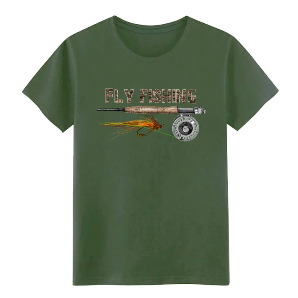 Army Green Мужская футболка для рыбалки нахлыстом, трикотажная футболка с круглым вырезом, стандартный известный стиль, Весенняя официальная рубашка - Цвет: Army Green
