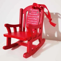 red durable mini wooden rocking chairs exquisite xmas ornament colorfast for garden