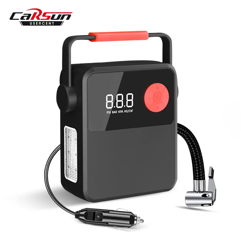 Portable Tire Inflator With Digital Display Tire Inflator Air DC12V Electric Tire Pump With Handle Air Pump For Car Tire Bicycle