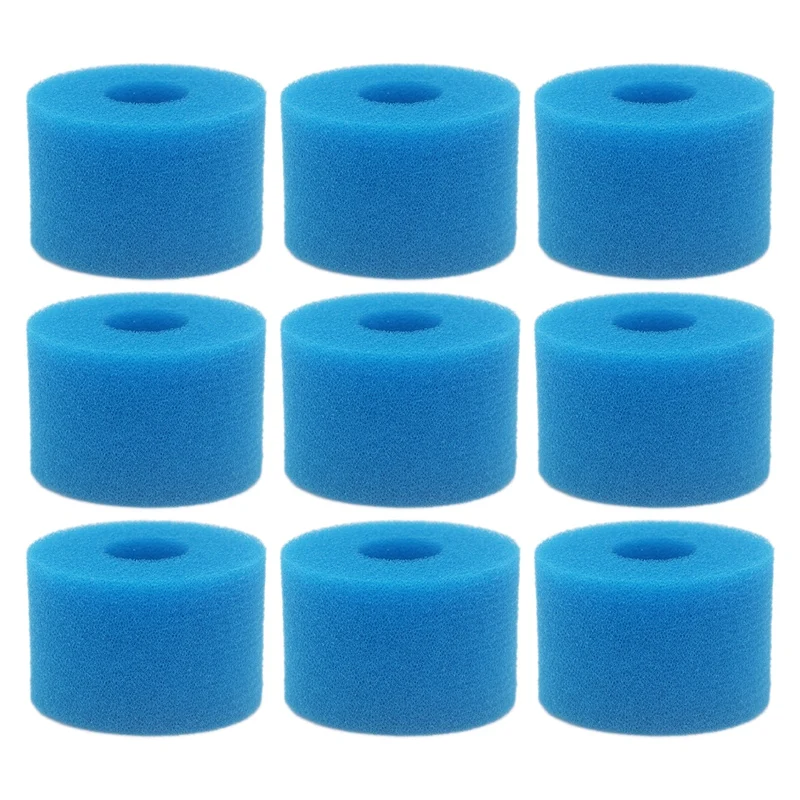 

9 Pcs Filter Sponge For Intex S1 Type Pure Spa Reusable Washable Foam Hot Tub Filter Cartridge