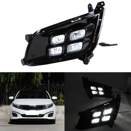 Автомобильный Стайлинг для Kia Optima/K5 2013 2014 2015 белые дневные ходовые огни DRL 4 Eyes|Фара